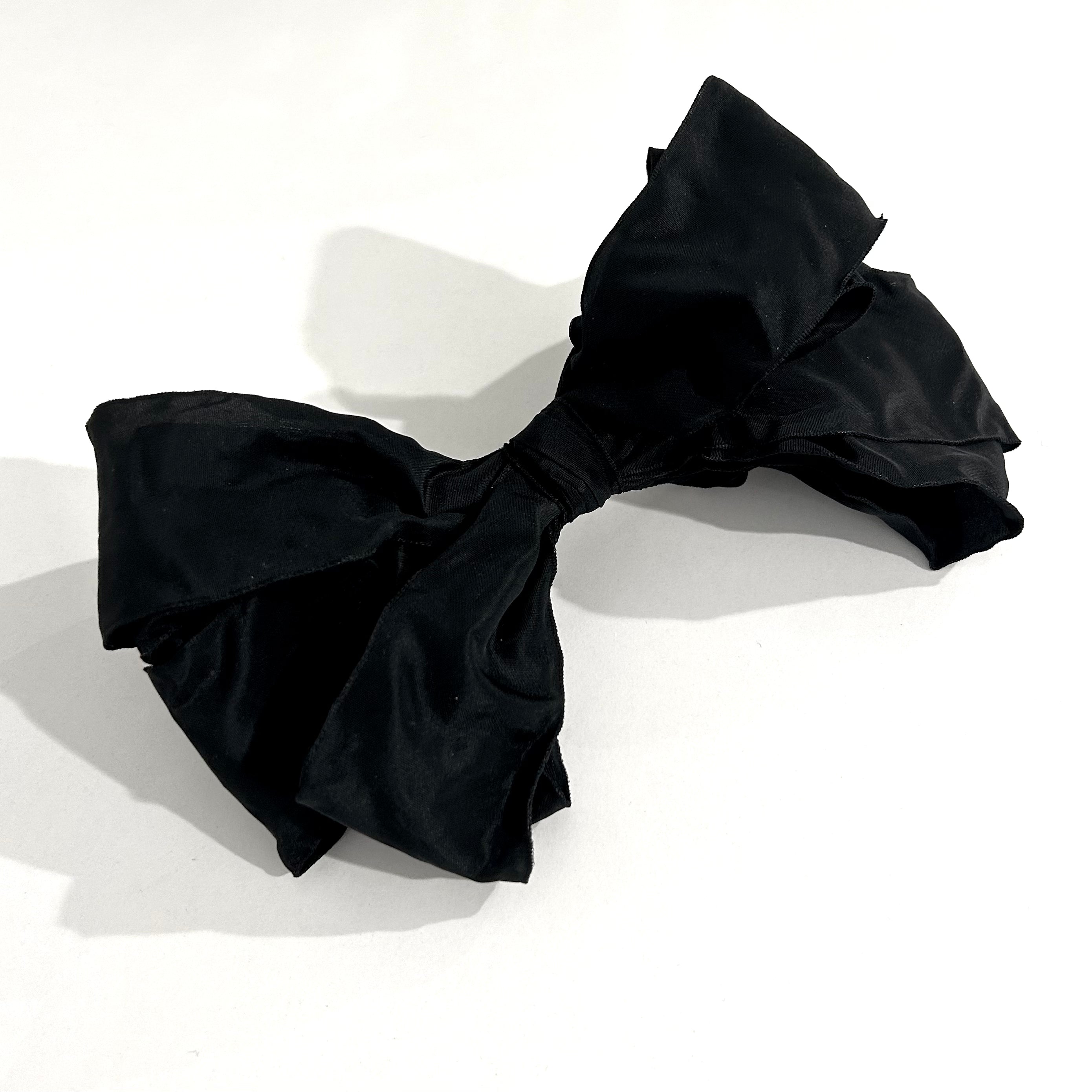 Vintage Chanel Black Taffeta Hair Bow