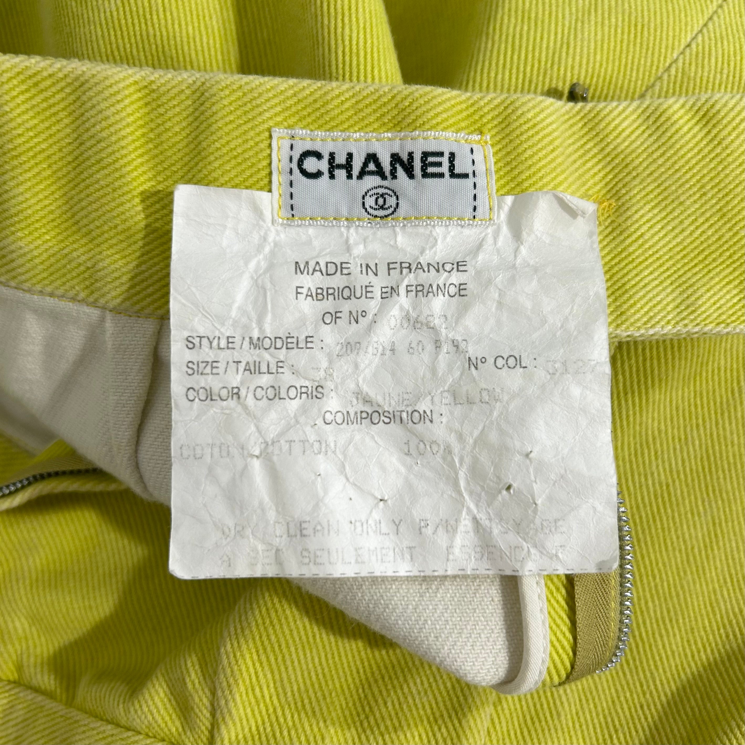 Chanel Vintage Lime Denim Skirt