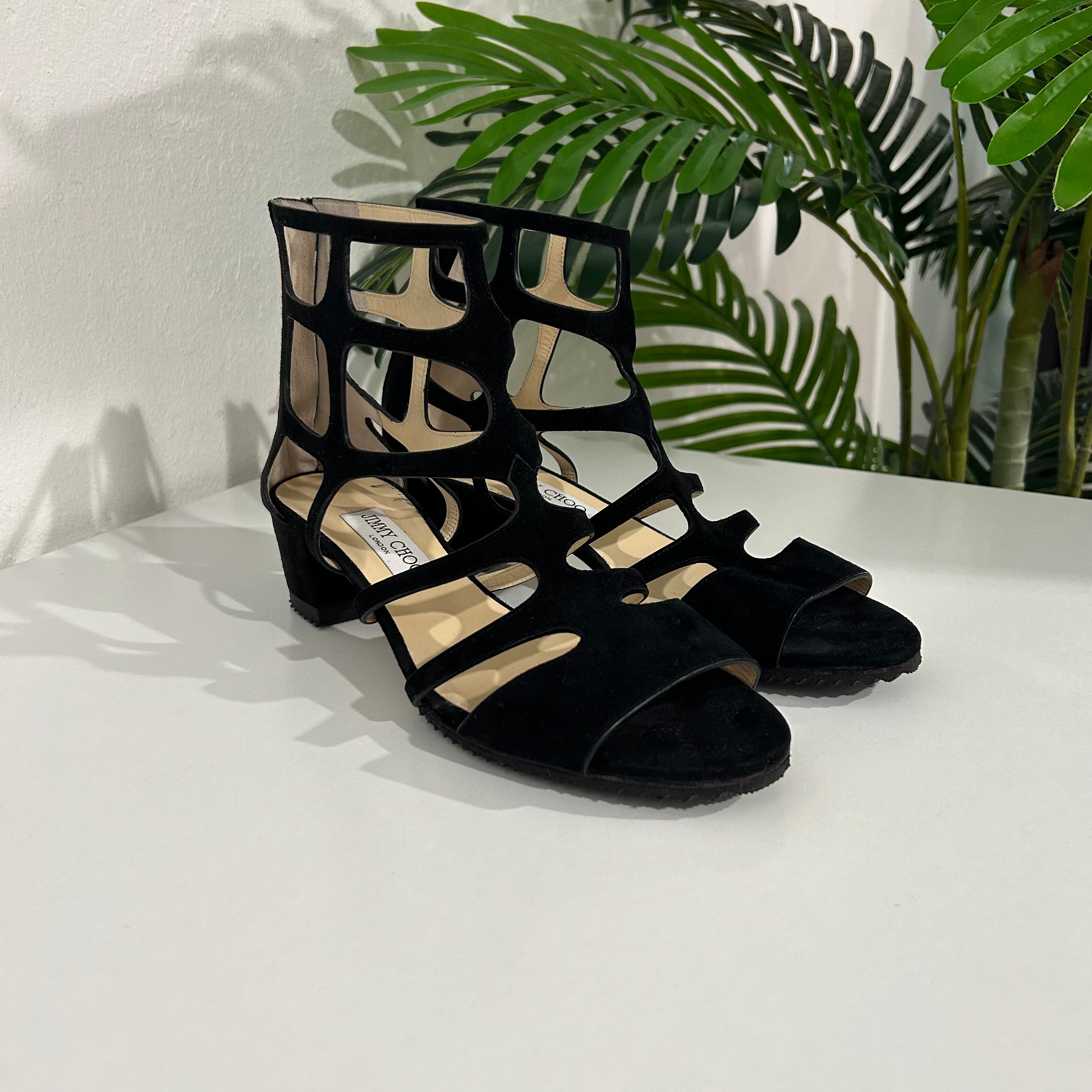 Jimmy Choo Black Suede Sandals