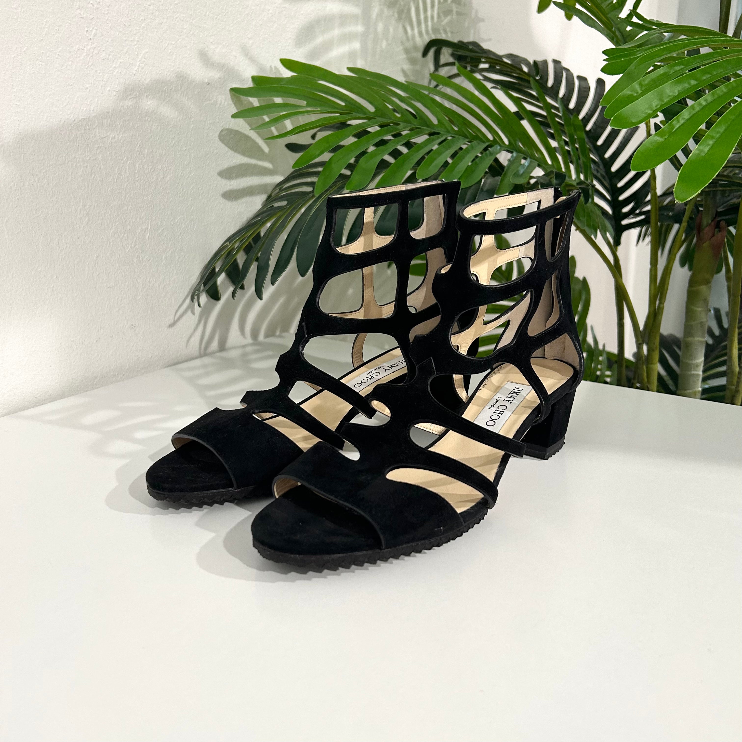 Jimmy Choo Black Suede Sandals