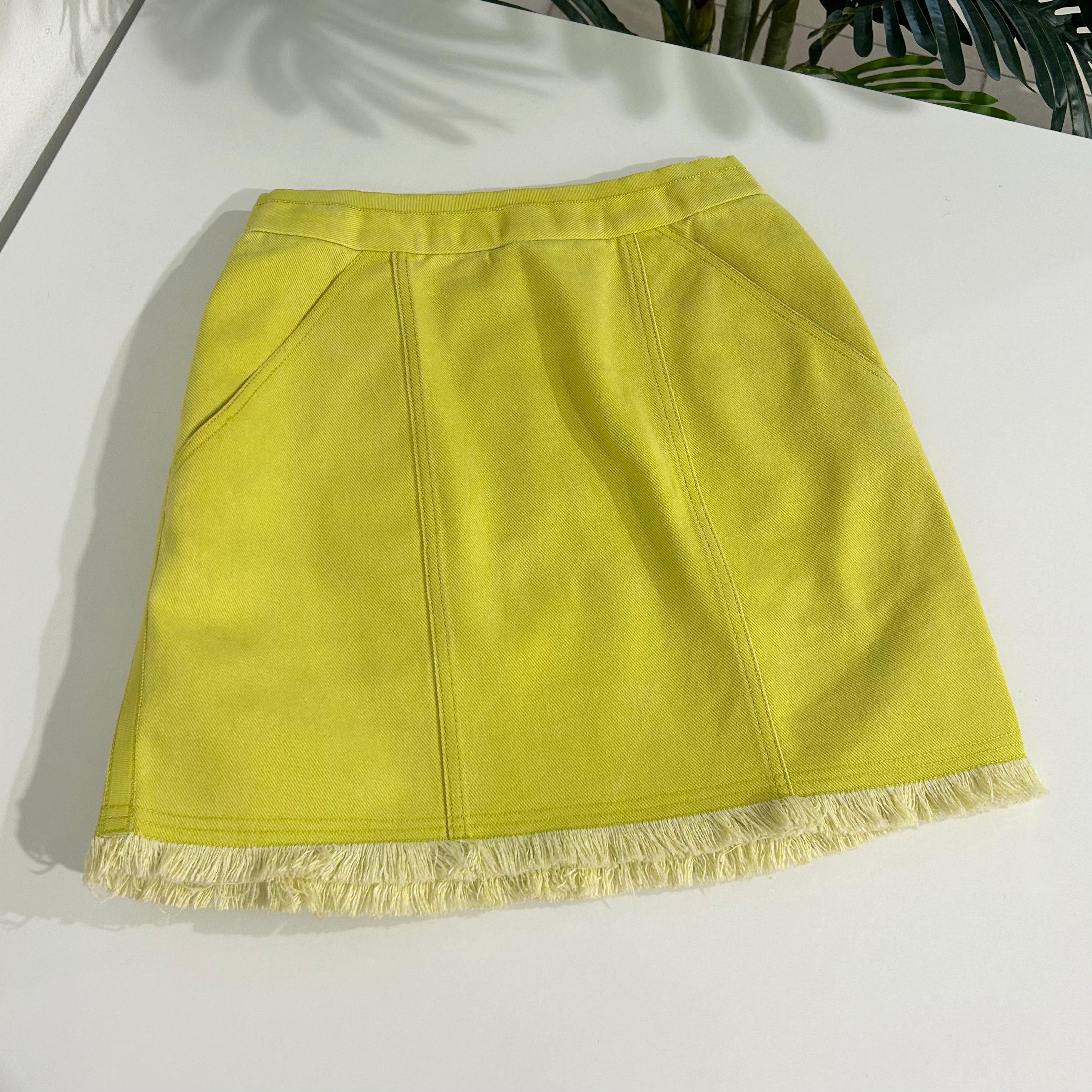 Chanel Vintage Lime Denim Skirt