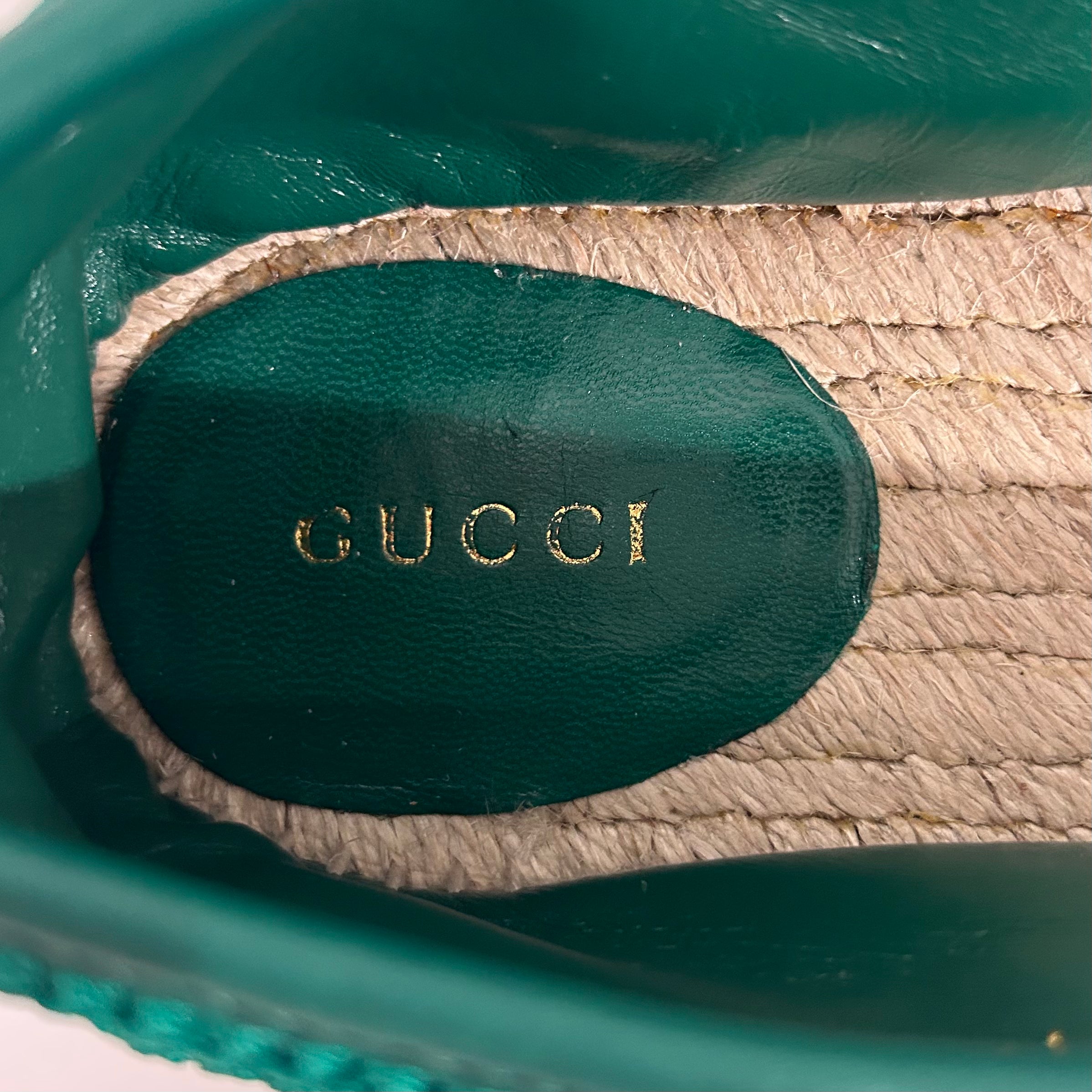 Gucci Green Woven Espadrilles size 41