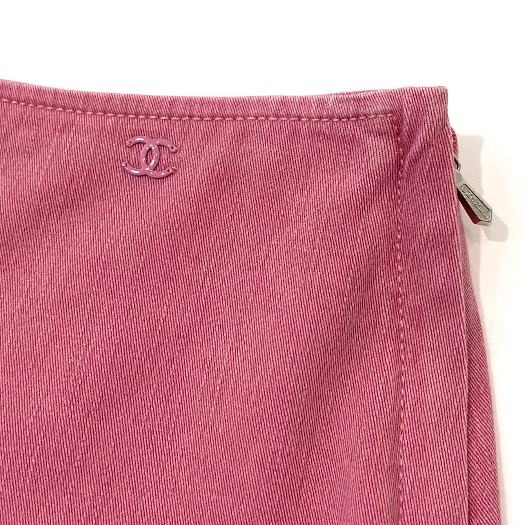 Chanel Pink Denim Skirt