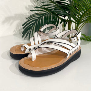 Loewe White Leather Chunky Sandals