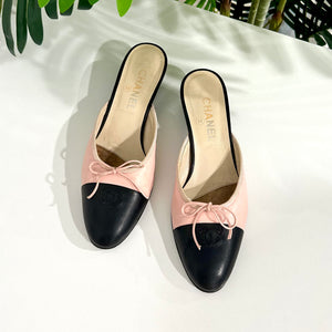 Authentic Chanel shoes heels mules sandals 39 1/2