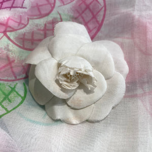 Chanel White Camellia Brooch