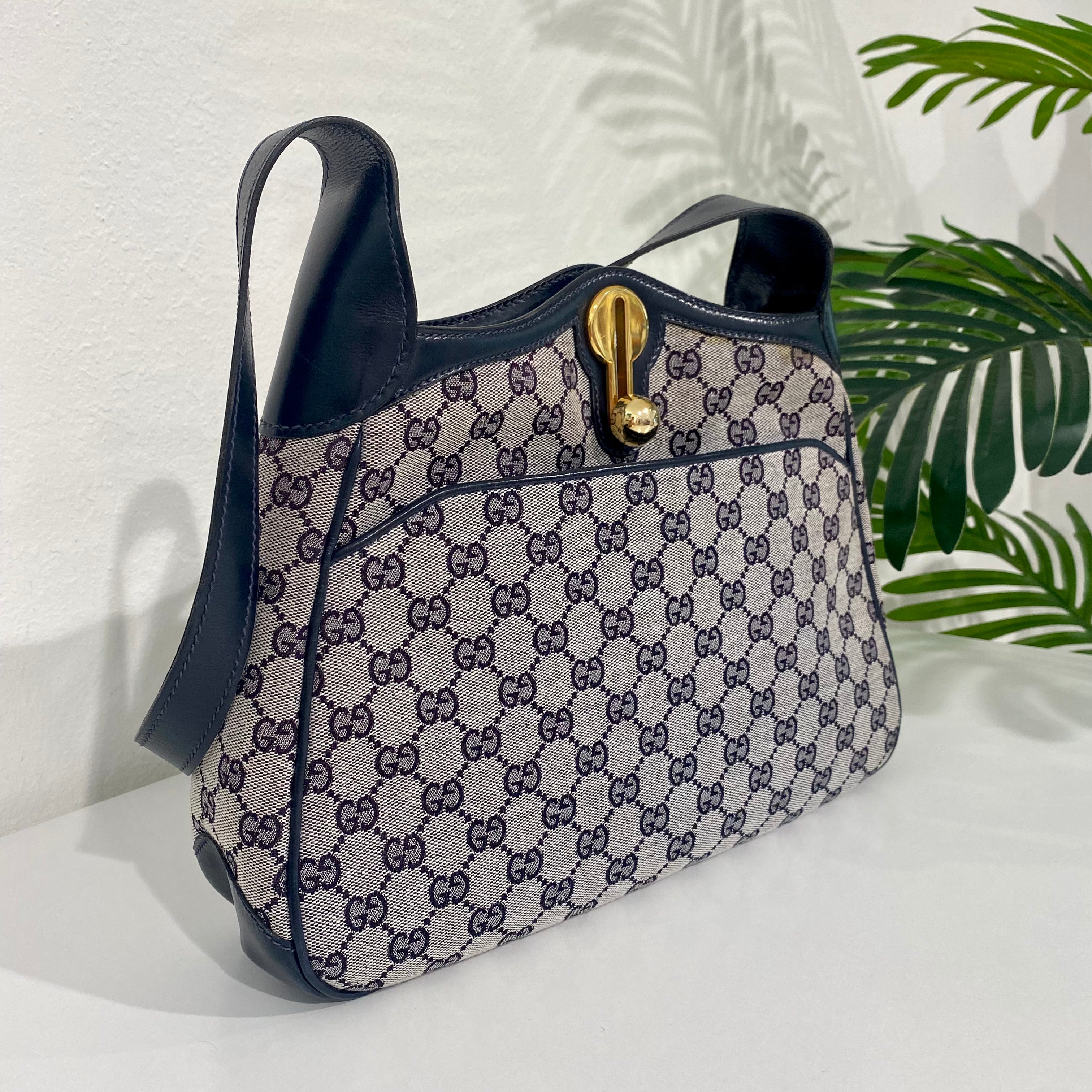 Gucci Vintage Navy Monogram Bag – Dina C's Fab and Funky Consignment  Boutique