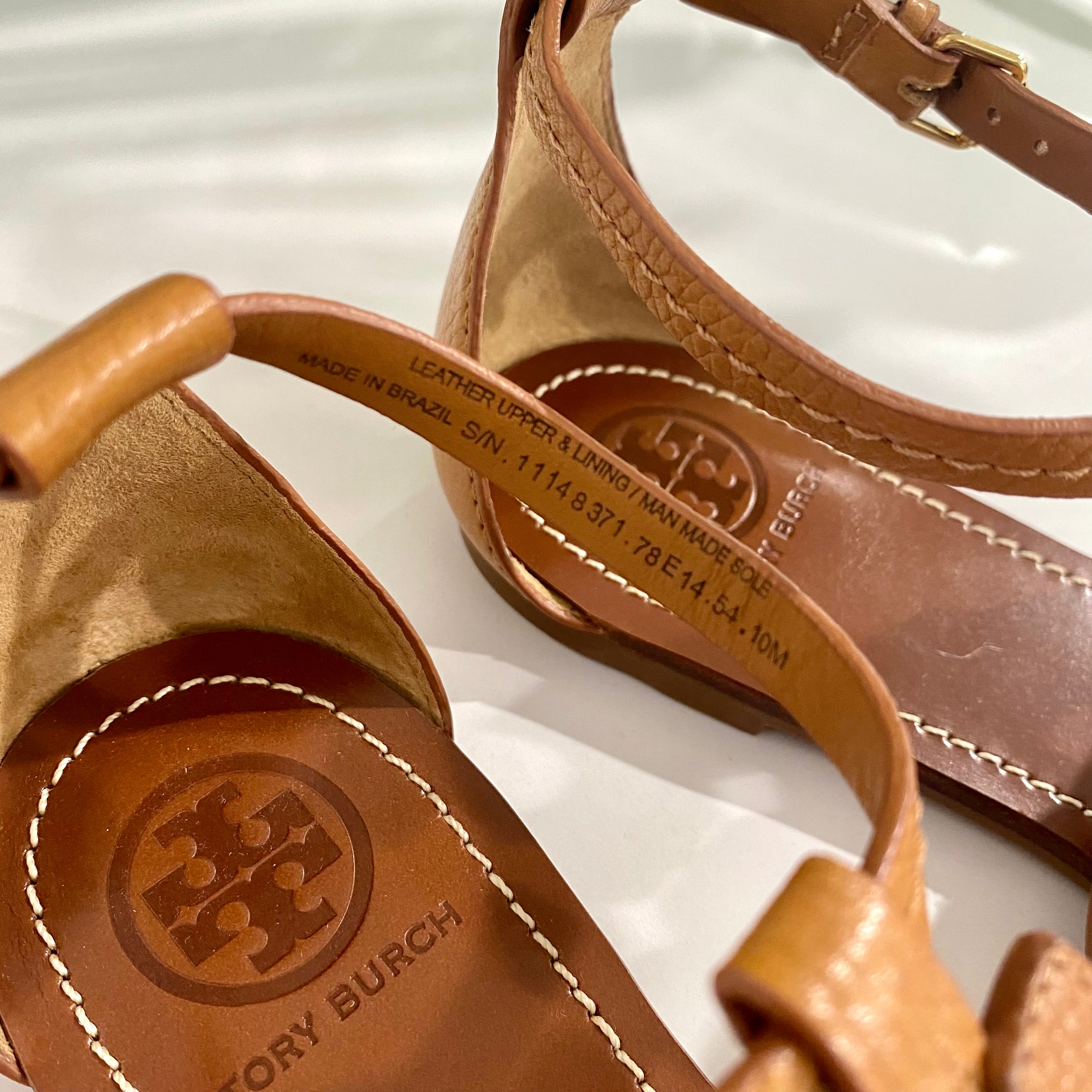 Tory Burch Tan Leather Phoebe Sandal