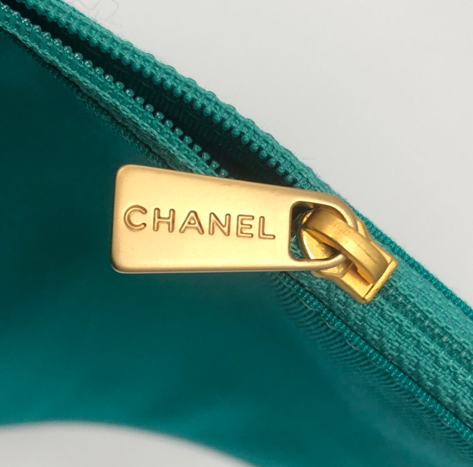 Chanel Turquoise Logo and Clear PVC Tote