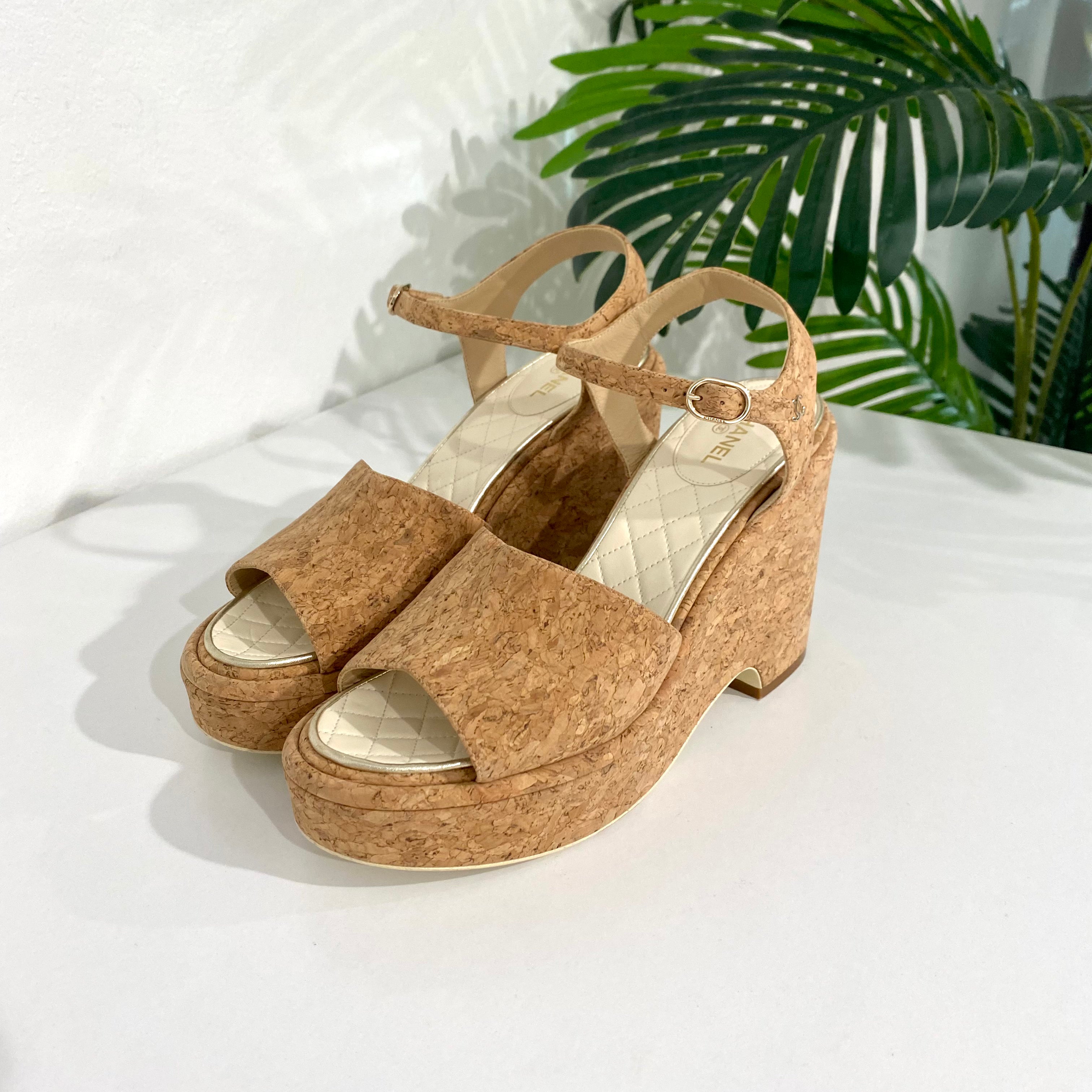 Chanel Cork Platform Sandals – Dina C's Fab and Funky Consignment Boutique