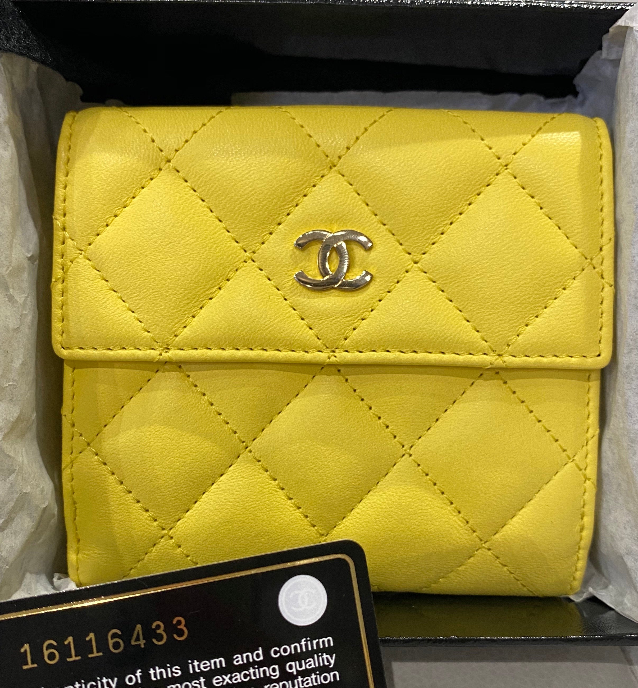 New Chanel yellow wallet