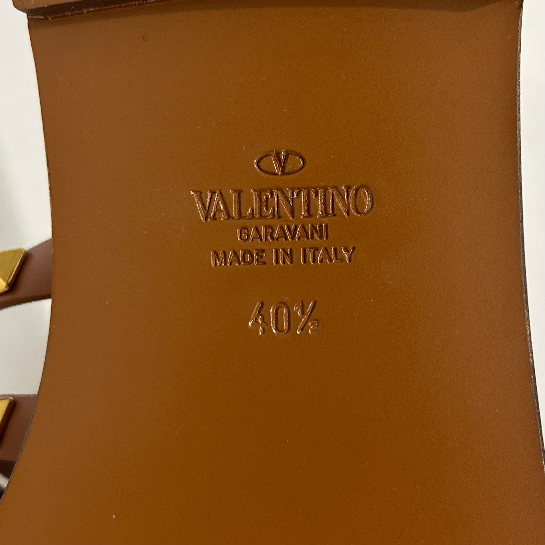Valentino Brown Rockstud Sandals size 40.5