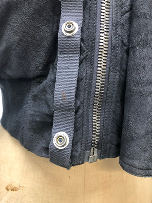 Rick Owens Grey Cropped Bomber Jacket