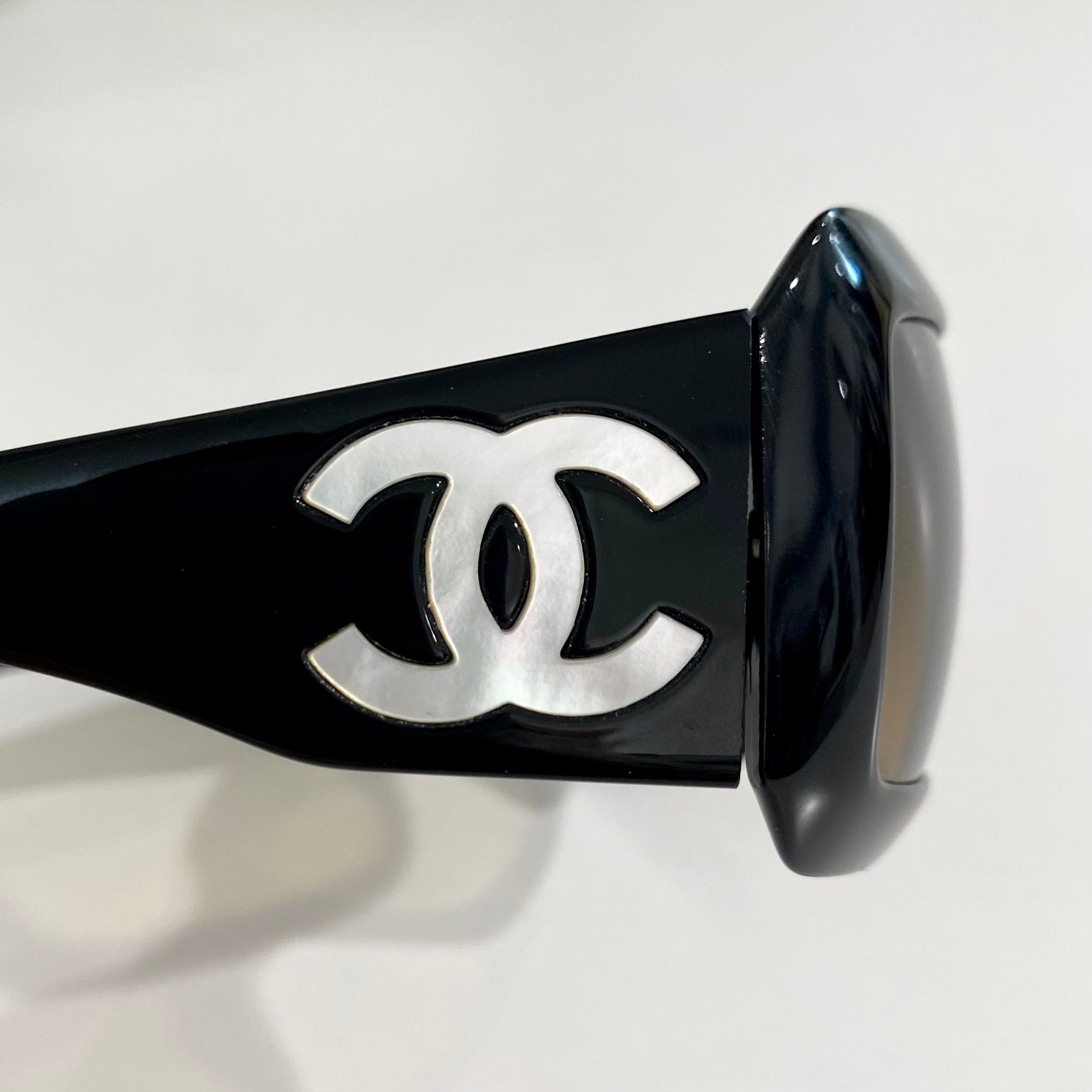 Chanel Black and Pearl CC Sunglasses