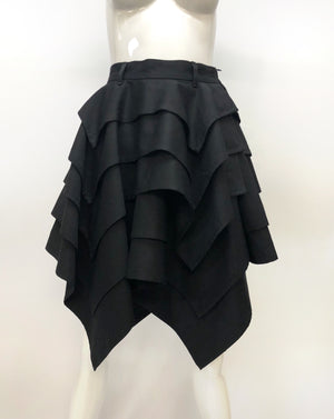 Jean Paul Gaultier Femme Black Tiered Handkerchief Skirt