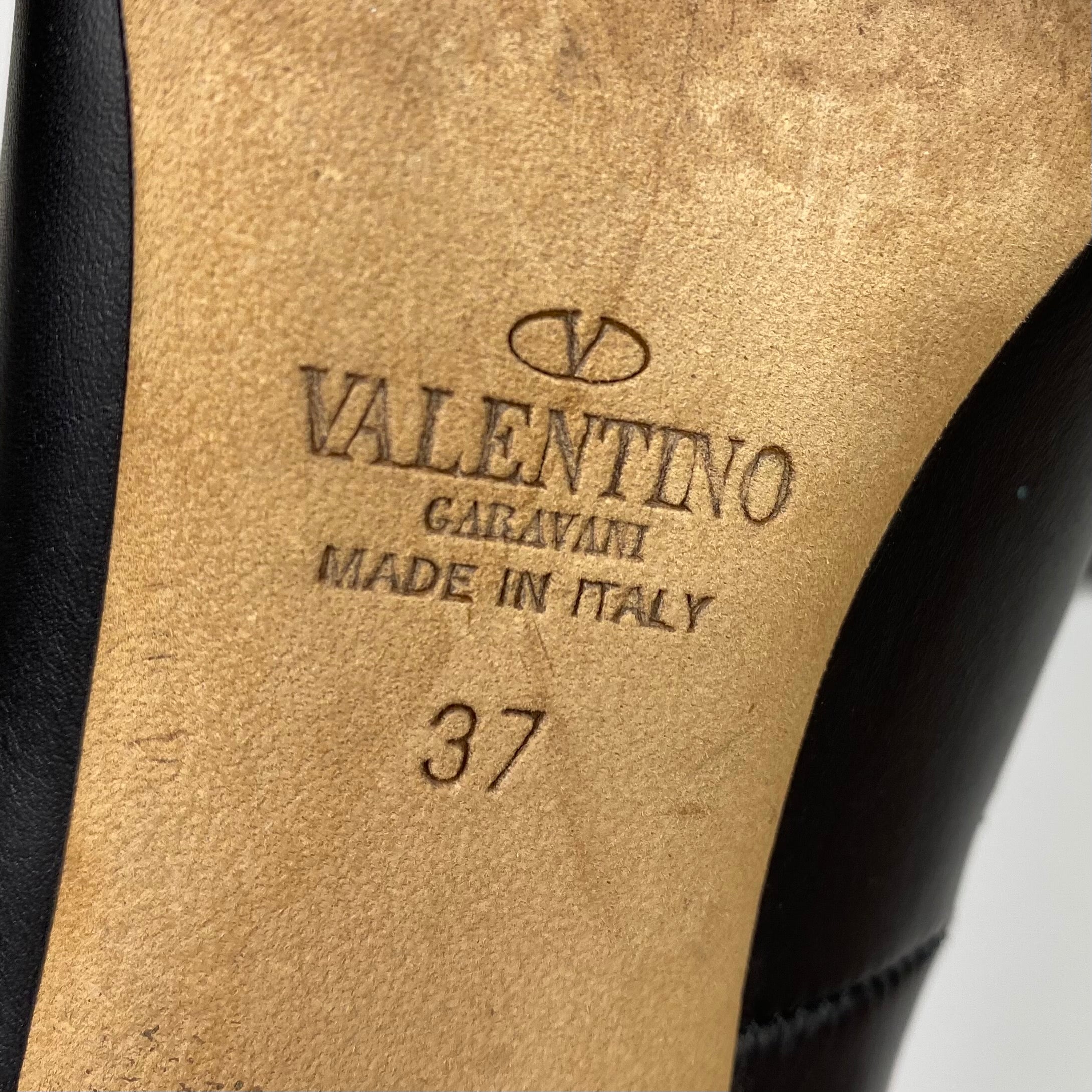 Valentino Black PVC Crystal Rockstud Pumps