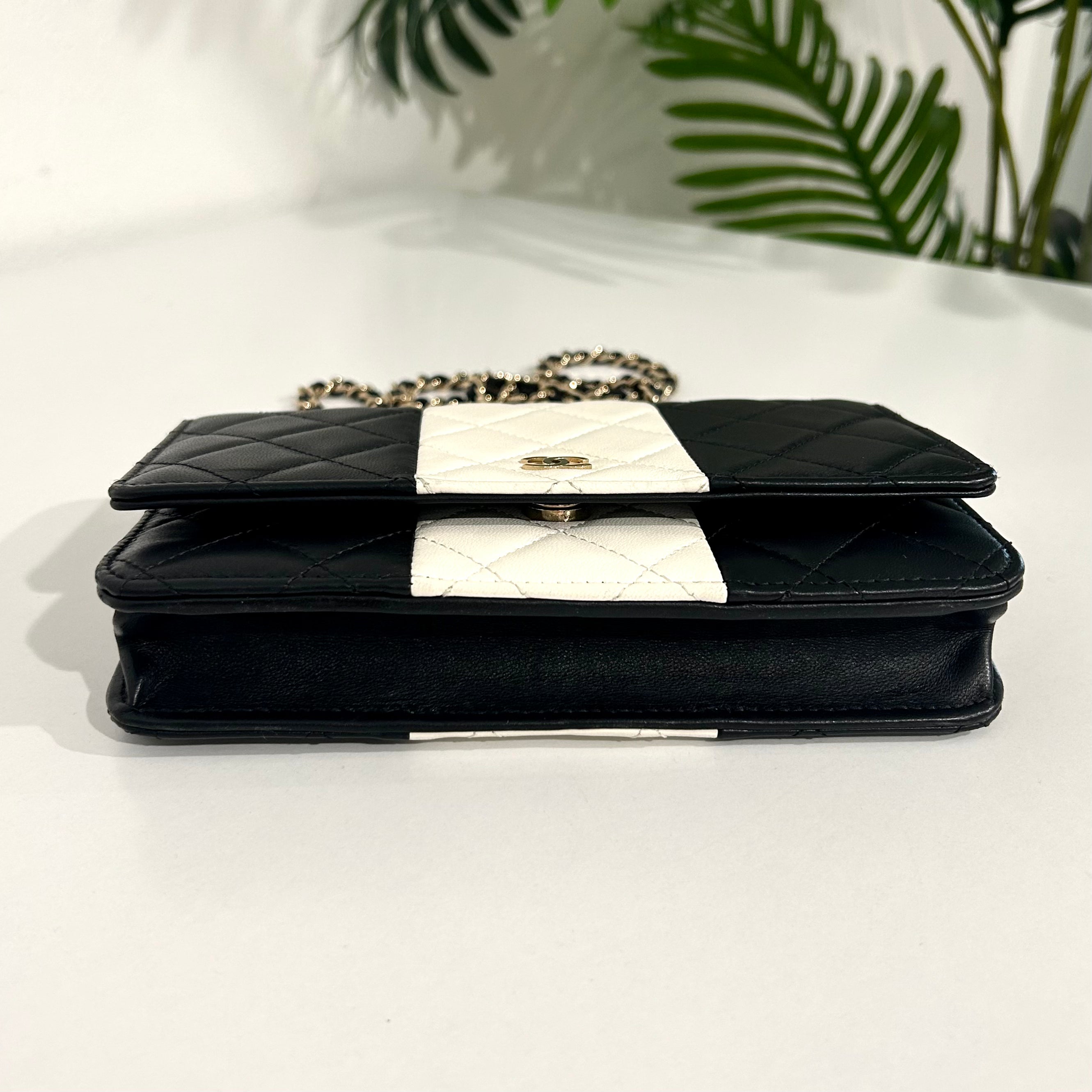 Chanel Black & White Wallet on Chain