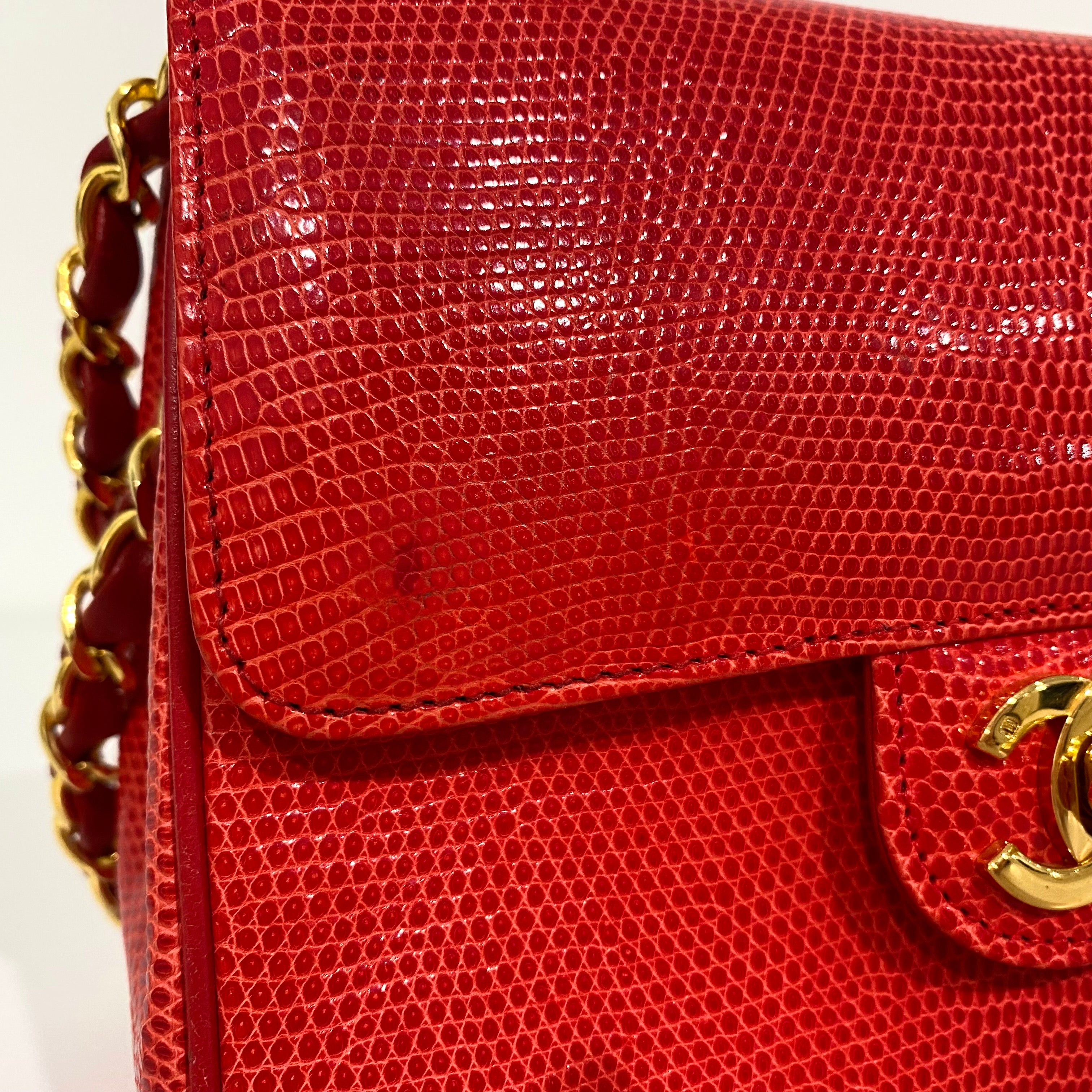 Chanel Red Lizard Diamond 'CC' Shoulder Bag Q6BEIC1MRB000