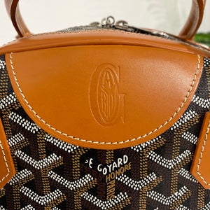Goyard Saint Jeanne GM Black Canvas Leather Satchel Handbag