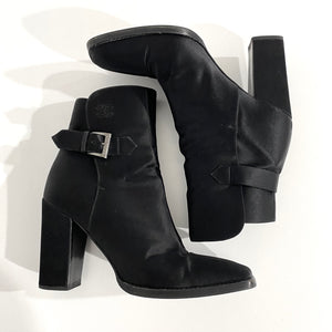 Chanel Black Satin Ankle Boots – Dina C's Fab and Funky Consignment Boutique
