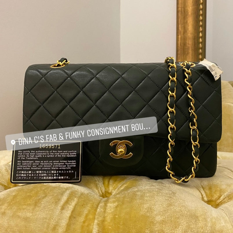 Chanel Vintage Forest Green Medium Classic Double Flap Bag – Dina