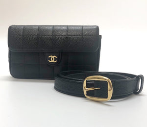 Chanel // Black Quilted Leather Belt Bag – VSP Consignment