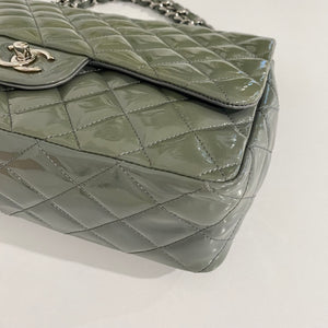 Chanel Grey Patent Jumbo Flap Bag