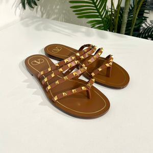 Valentino Brown Rockstud Sandals size 40.5