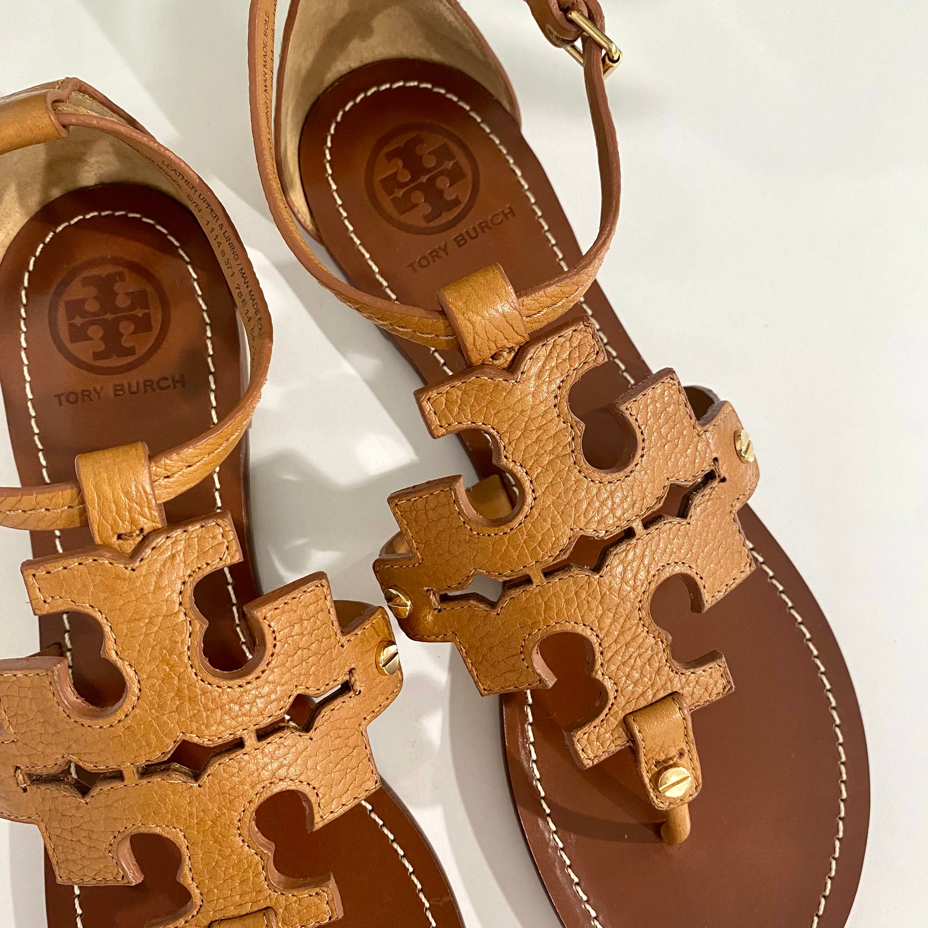 Tory Burch Tan Leather Phoebe Sandal