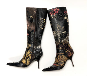 Roberto Cavalli Cut Out Leather Boots