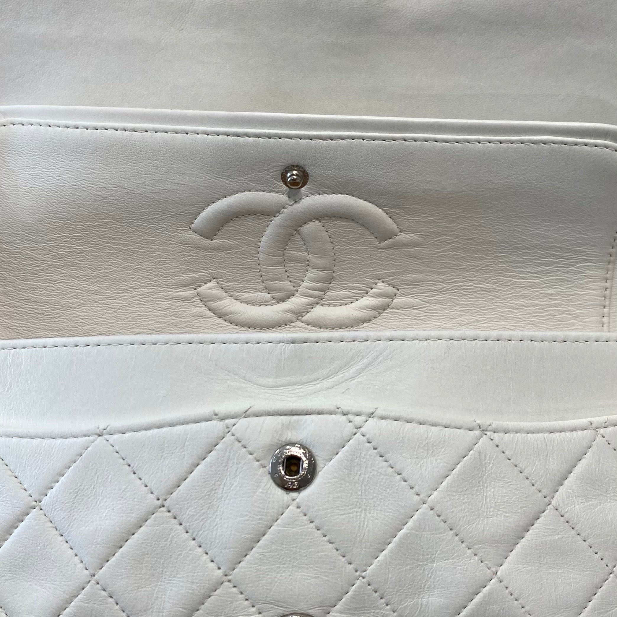 Chanel White Small Classic Double Flap Bag