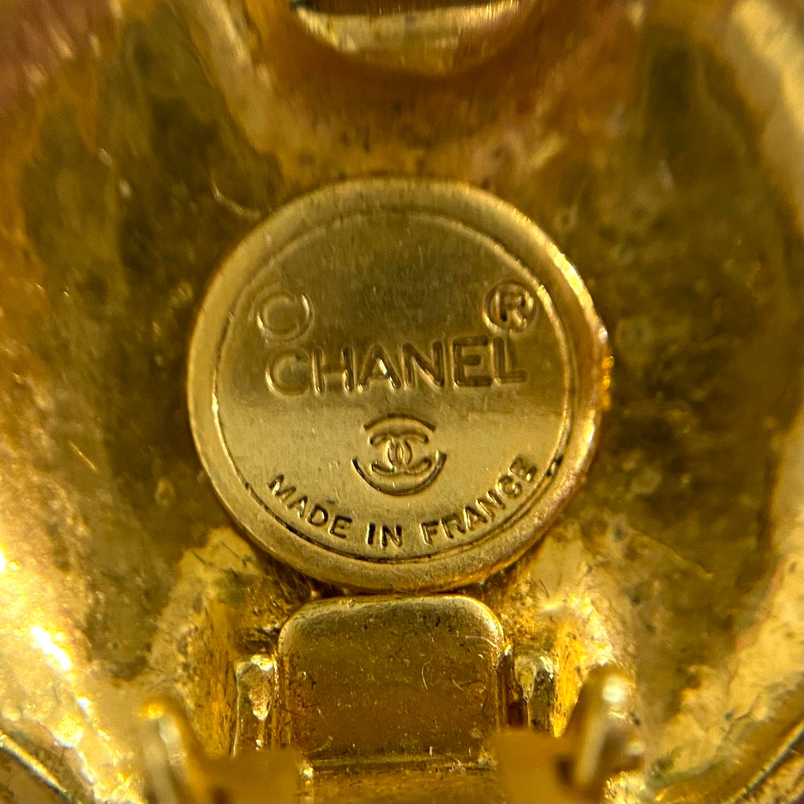 Chanel Vintage CC Button Earrings