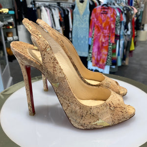 Christian Louboutin Cork & Gold No Prive 120