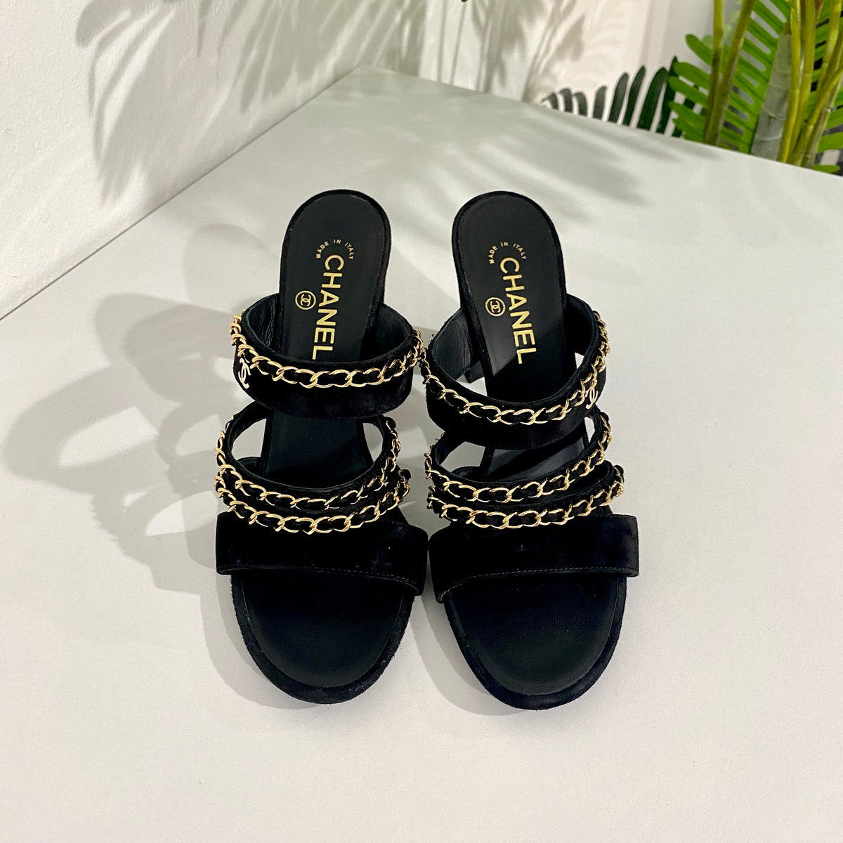 CHANEL, Shoes, Chanel Tweed Sandals