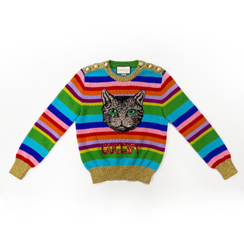 Gucci rainbow cat sweater outlet