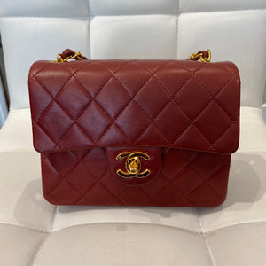Chanel Black Lambskin Square Mini Classic Flap Bag GHW – Boutique