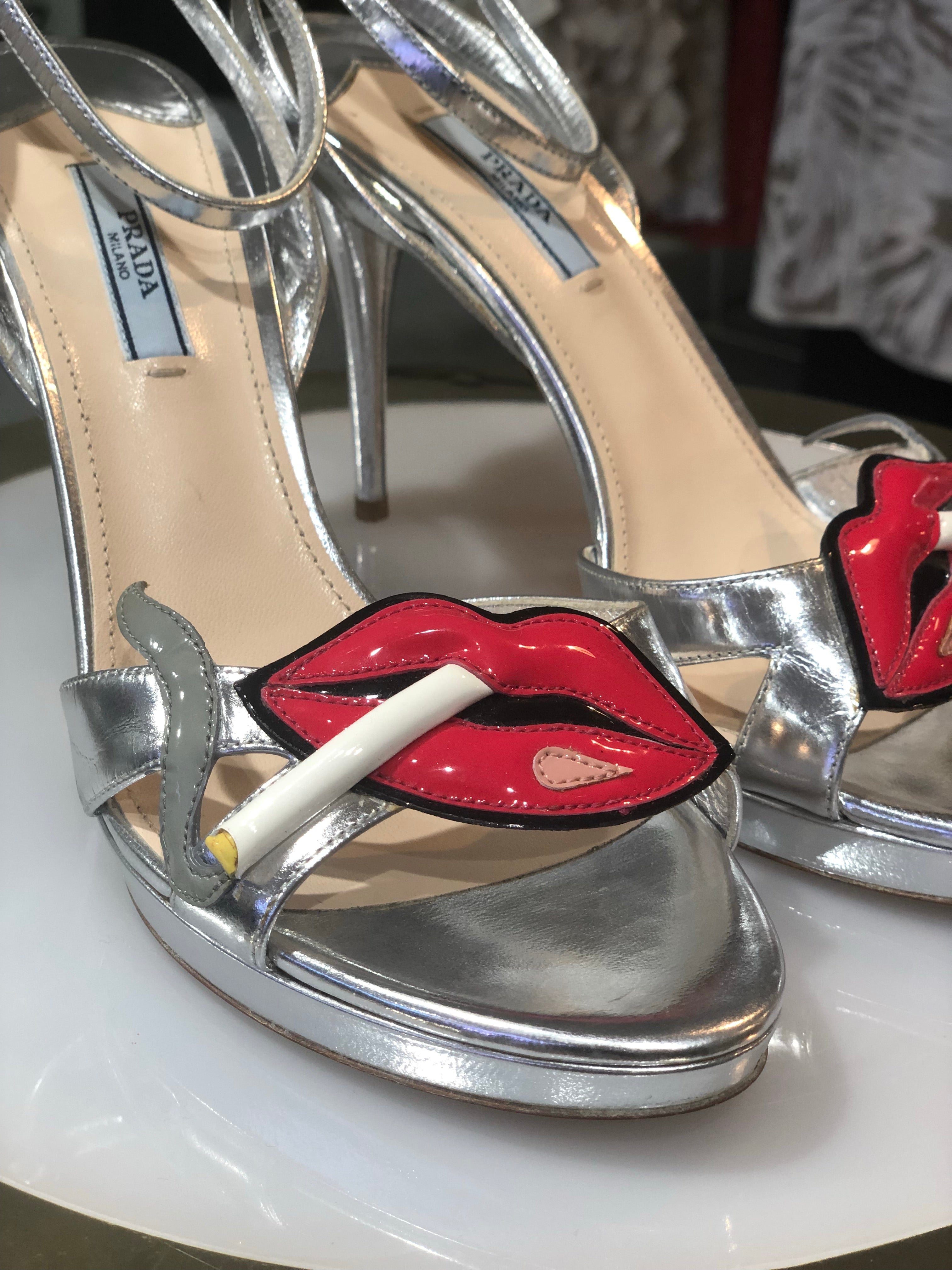 Prada lips and cigarette heels
