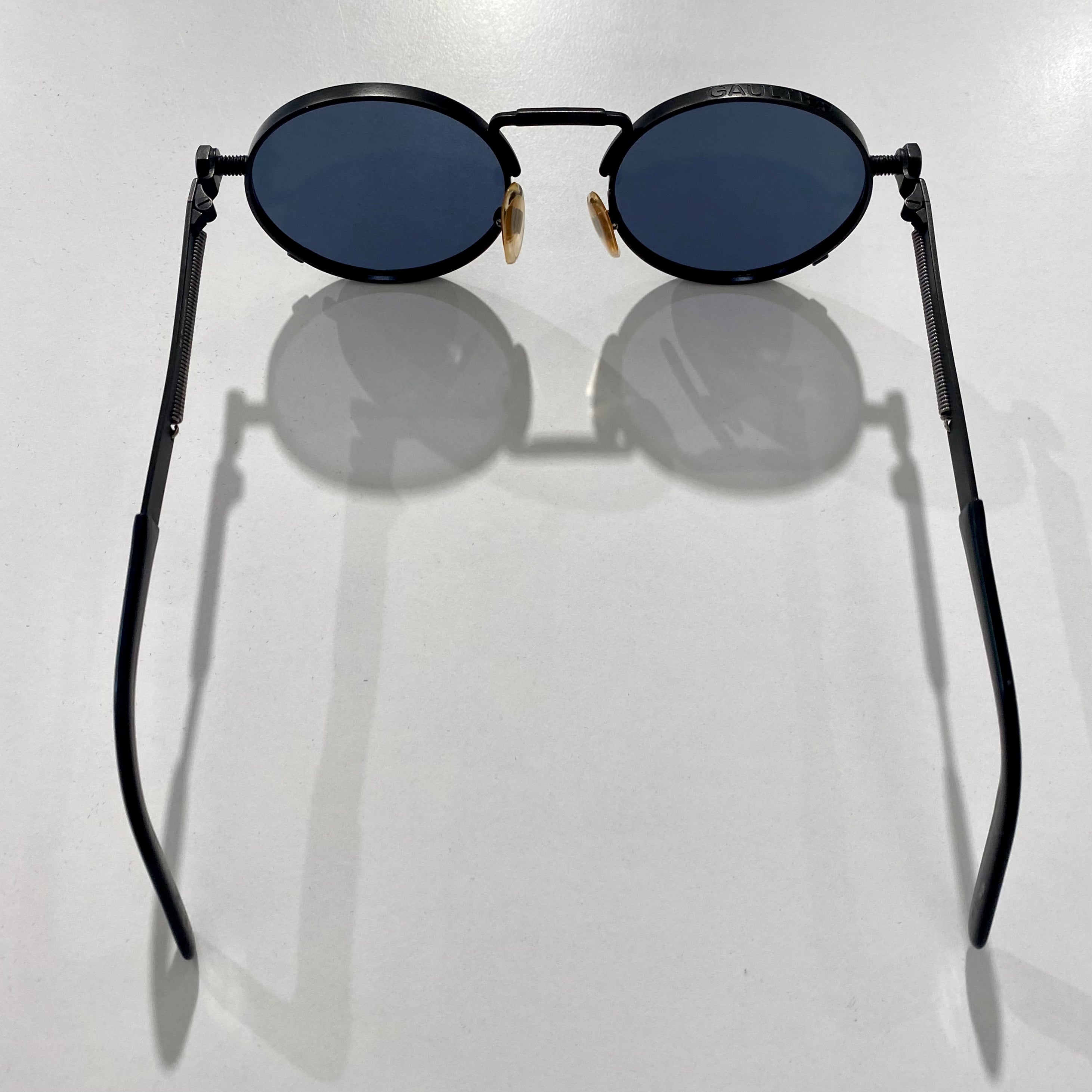 Jean Paul Gaultier Vintage Black Round Sunglasses