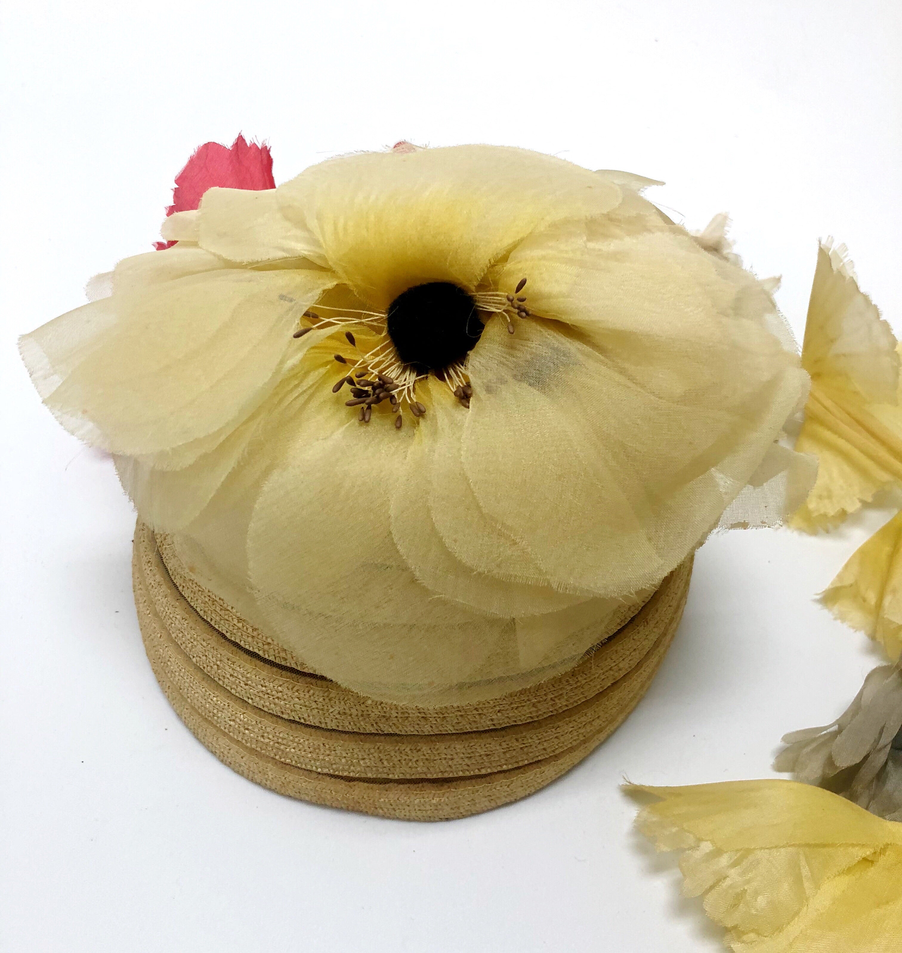 Christian Dior Vintage Hat With Flower Drop