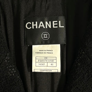 Chanel Black Metallic Camellia Jacket