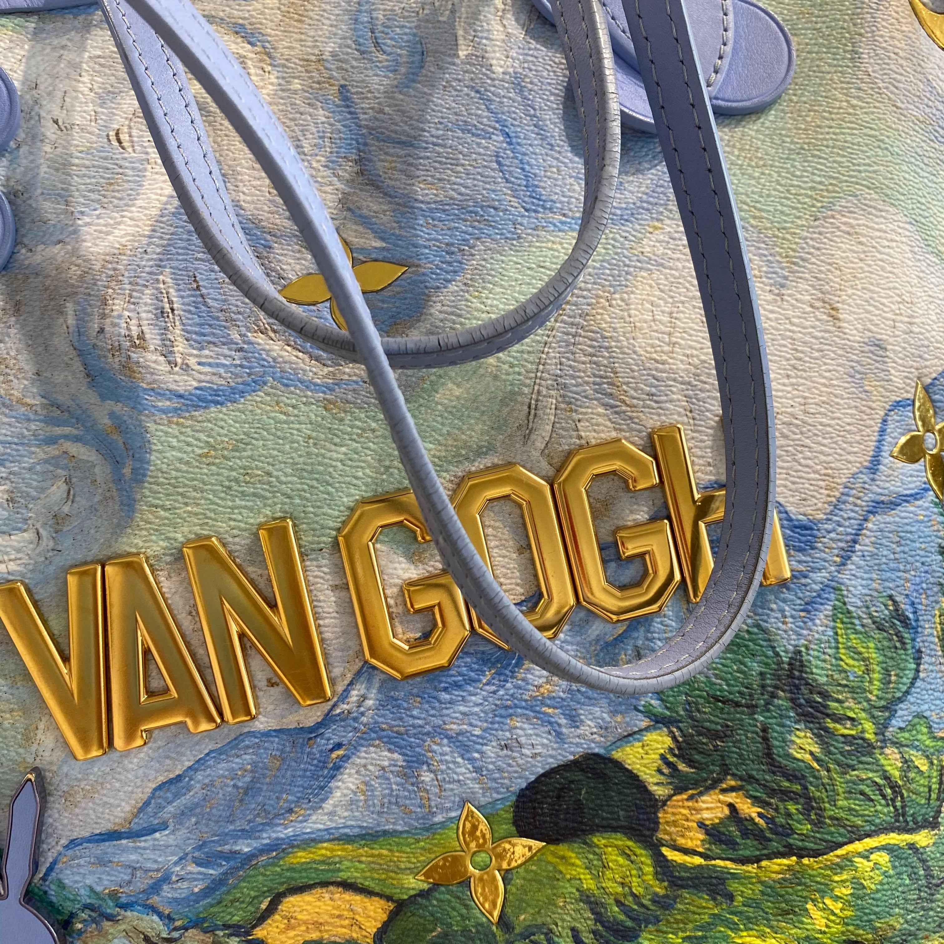 Louis+Vuitton+Neverfull+Tote+MM+Blue+Canvas+Van+Gogh for sale online