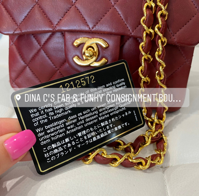 Chanel Red Mini Square Classic Flap Bag – Dina C's Fab and Funky