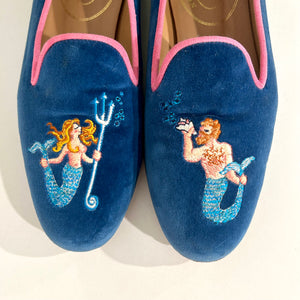 Stubbs & Wootton Mermaid Velvet Loafers
