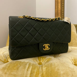 Chanel Vintage Forest Green Medium Classic Double Flap Bag