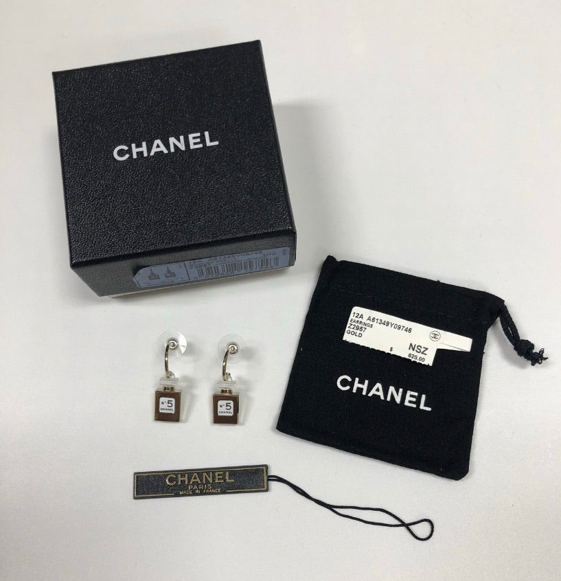 New Chanel No. 5 perfume bottle earrings