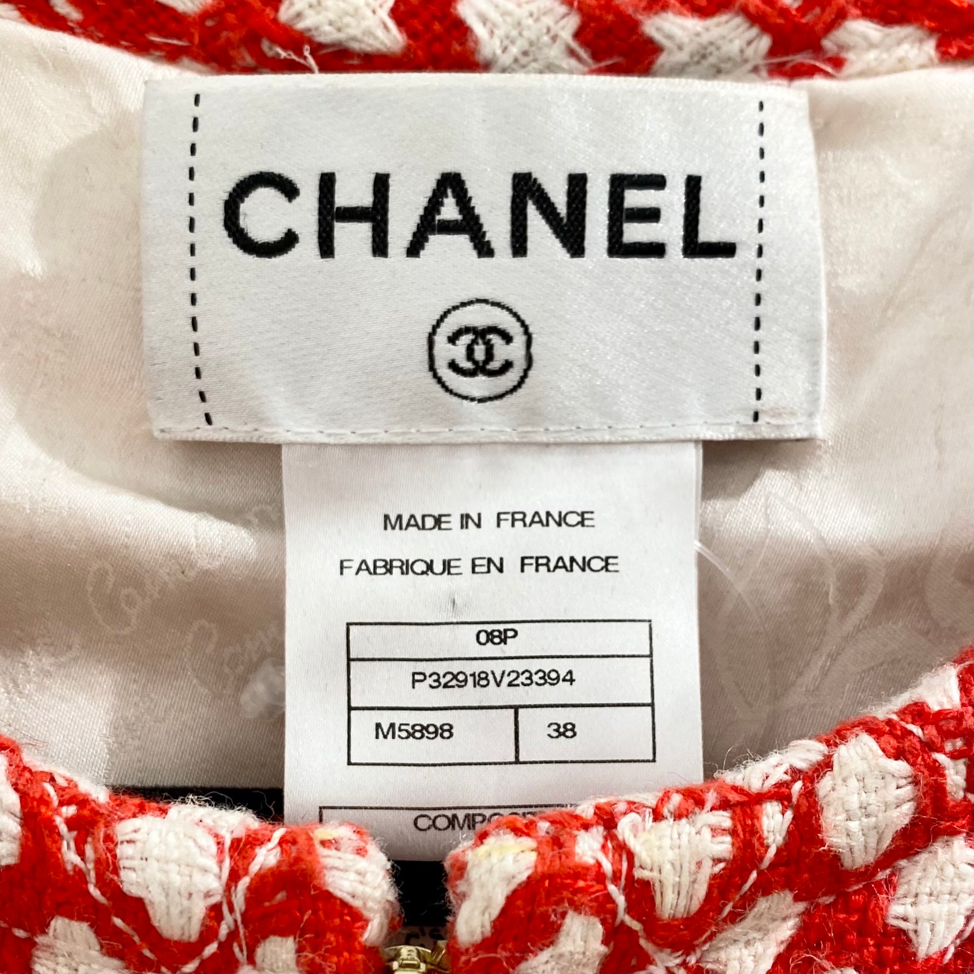 Chanel Red and White Tweed Dress – Dina C's Fab and Funky