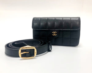 Chanel Vintage Black Caviar Belt Bag