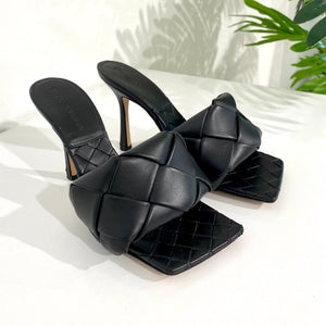 Bottega Veneta Black Lido Heeled Sandals