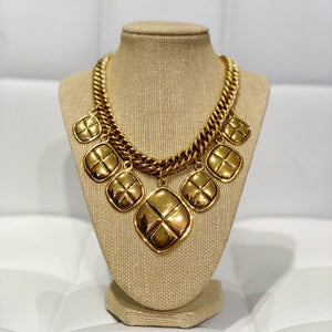 Chanel Vintage Quilted Charm Necklace