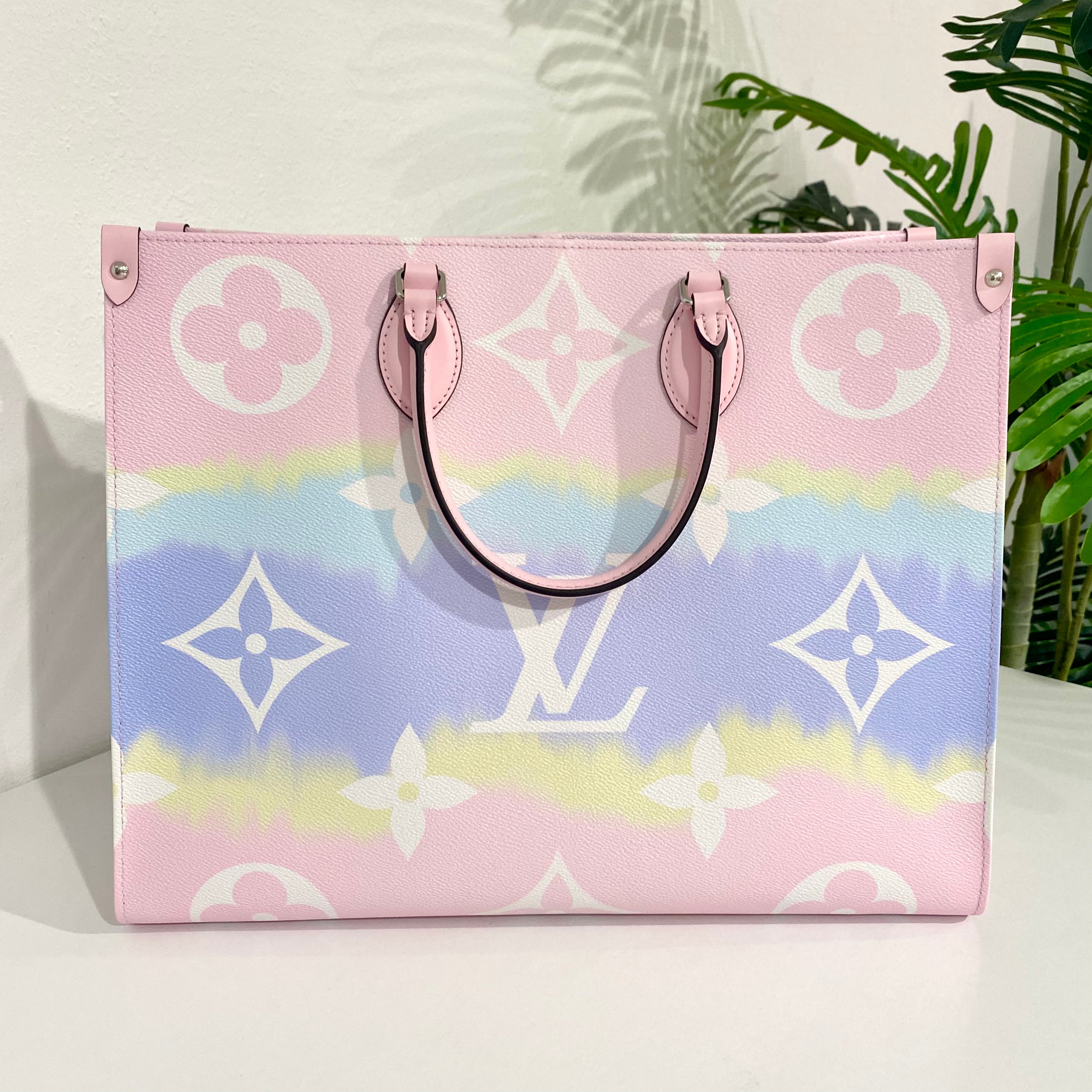 LV Escale Tote Bag - Purple & Pink Pastel Leather Women's Large
